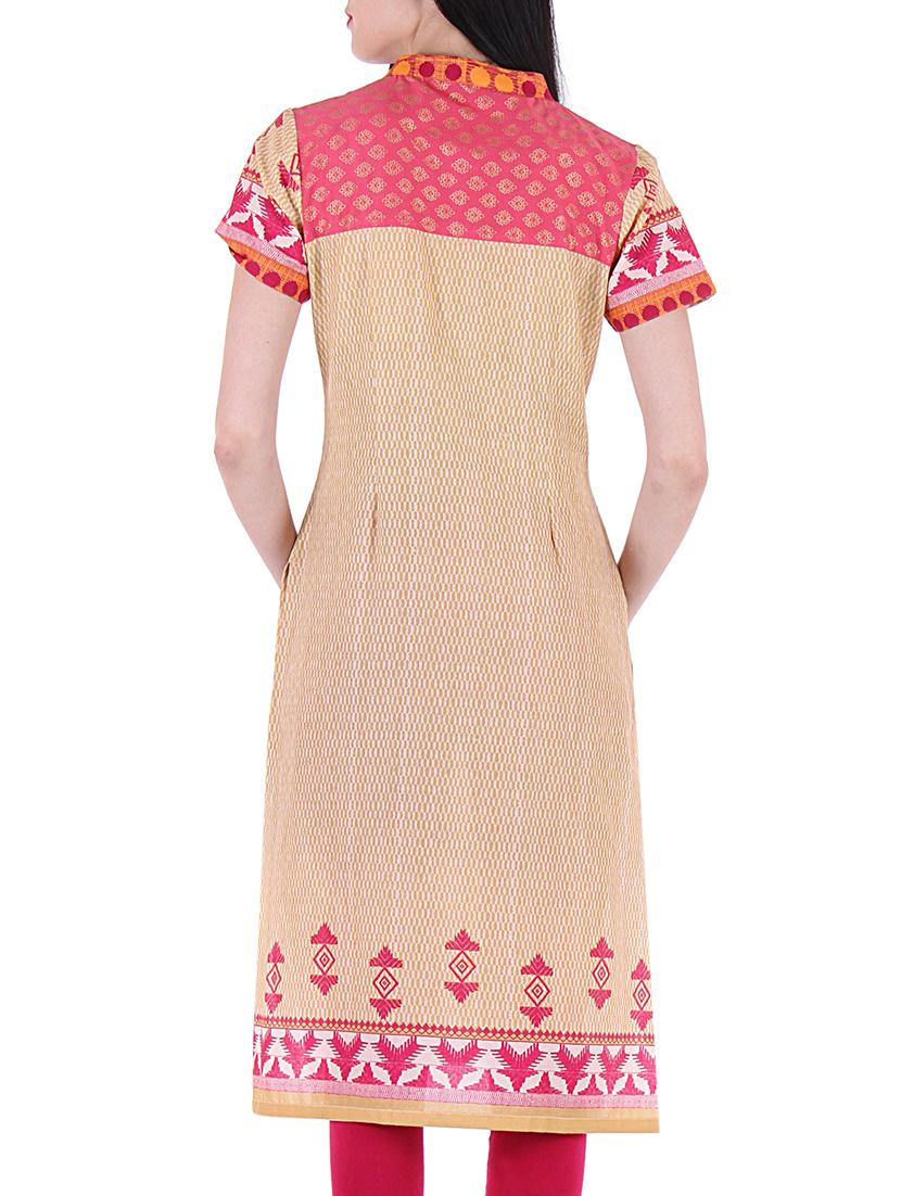 multicolor cotton kurta - 10342048 - Zoom Image - 3