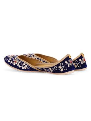 royal blue leather mojaris - 10344687 - Standard Image - 3