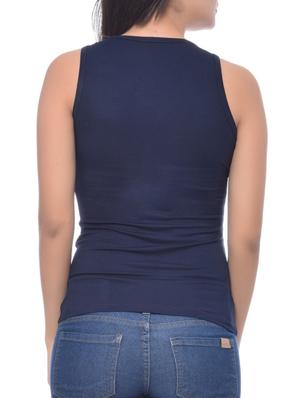 navy blue viscose tank top - 10346509 - Standard Image - 3