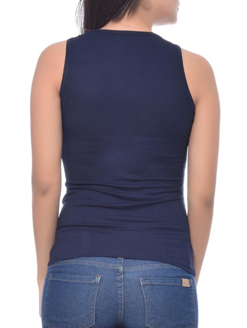 navy blue viscose tank top - 10346509 - Zoom Image - 3