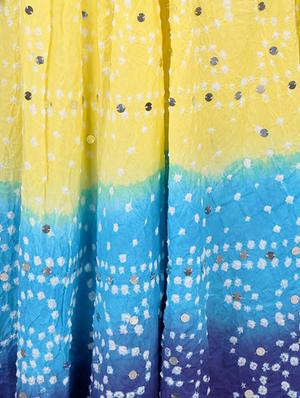 cotton embellished bandhej printed long skirt - 1034735 - Standard Image - 3