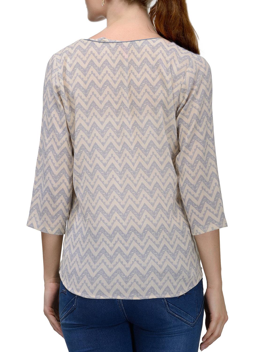 grey printed casual top - 10351436 - Zoom Image - 3