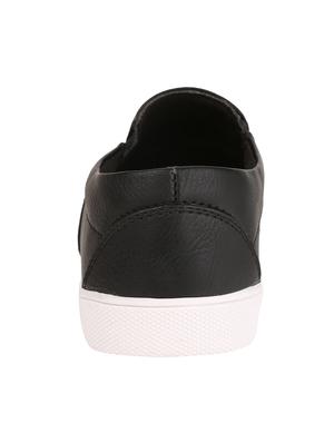 black synthetic slip on shoes - 10355686 - Standard Image - 3