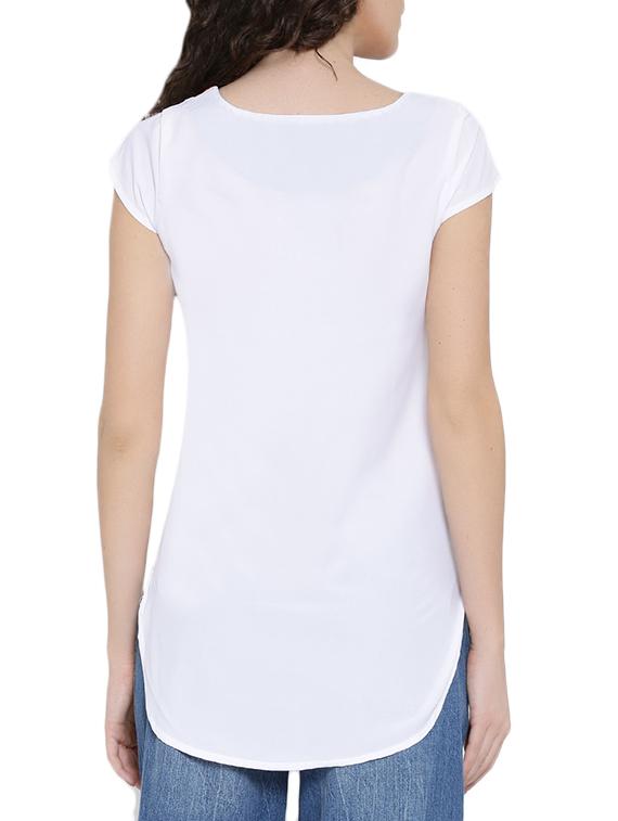 white poly crepe top - 10358520 - Zoom Image - 3