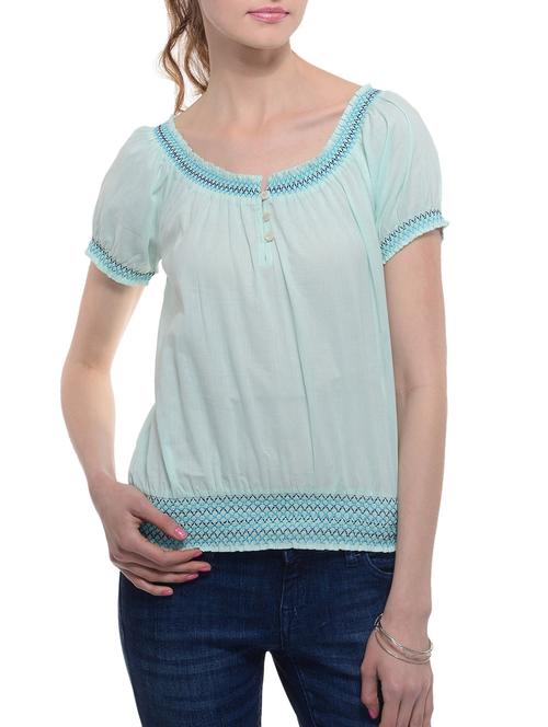 a luv ya solid cotton smock top - 10384812 - Very Small Image - 1