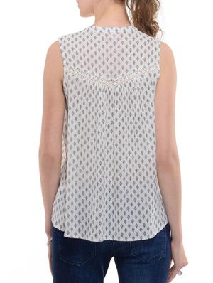 A Luv Ya Printed Cotton Crepe Lace Yoke Top - 10384816 - Standard Image - 3