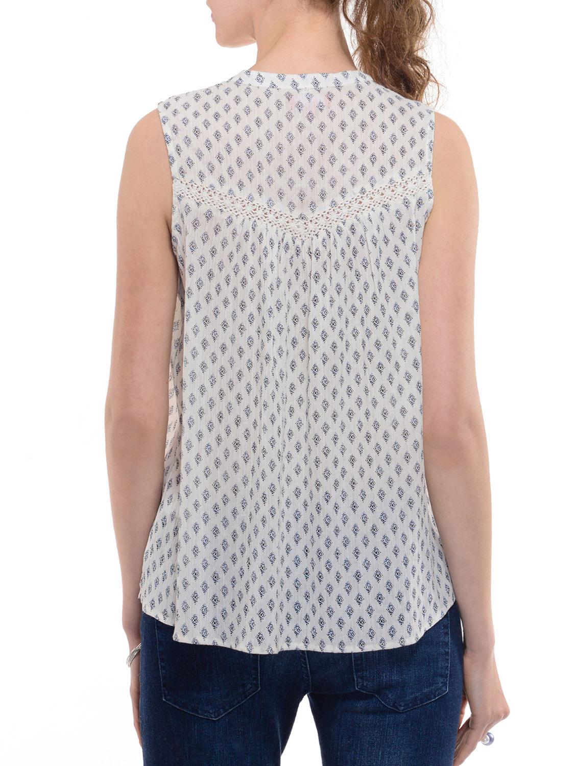 A Luv Ya Printed Cotton Crepe Lace Yoke Top - 10384816 - Zoom Image - 3