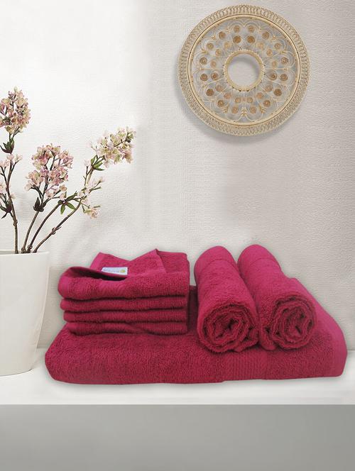 bianca 100% cotton egyptian towel 7 pc set(1 bath towel+ 2 hand towel + 4 face towel) - 10385021 - Standard Image - 1