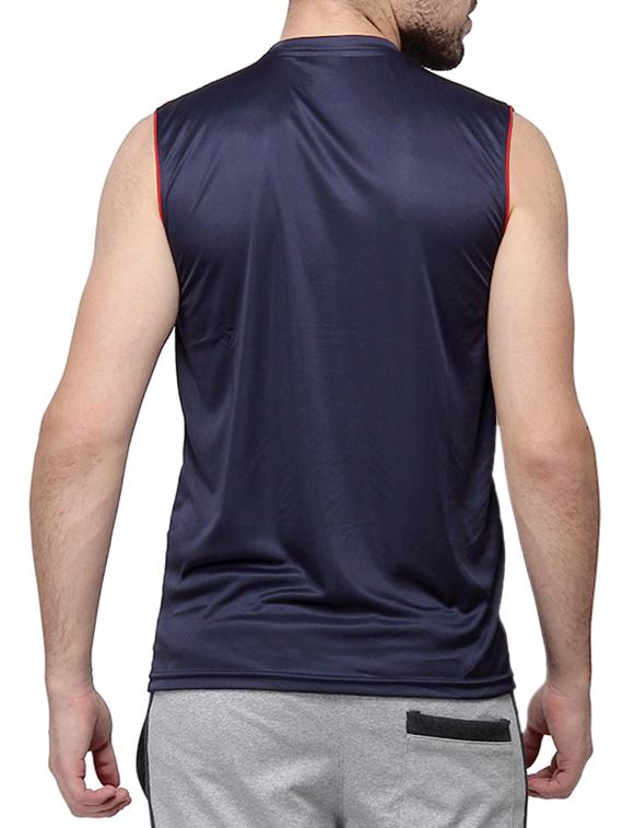 navy blue and red polyester t-shirt - 10398846 - Zoom Image - 3