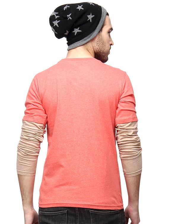 peach brown colored, cotton tee- shirt - 10398920 - Zoom Image - 3