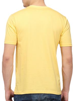 yellow cotton chest print t-shirt - 10398929 - Standard Image - 3