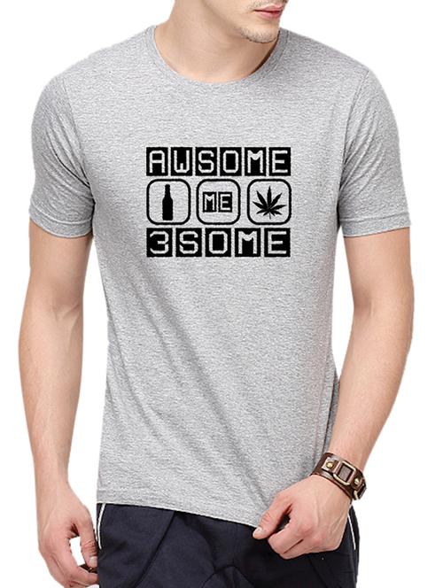 grey cotton chest print t-shirt - 10398955 - Standard Image - 1