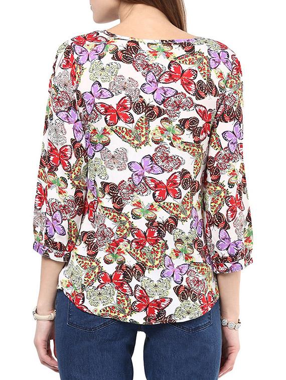 purple printed regular top - 10401663 - Zoom Image - 3