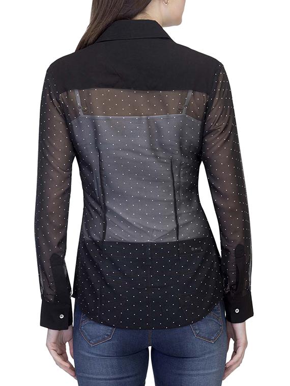 black cotton regular shirt - 10411651 - Zoom Image - 3
