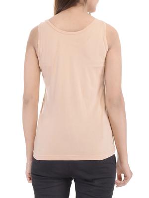 solid beige tank tee - 10413353 - Standard Image - 3