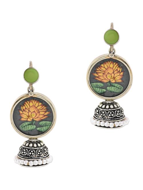 Anetra multicoloured german silver jhumkas - 10415719 - Very Small Image - 1