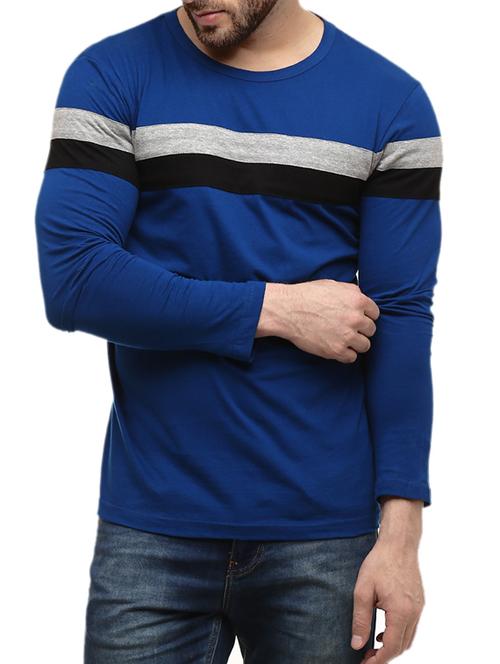 dark blue striped cotton t-shirt - 10420976 - Standard Image - 1