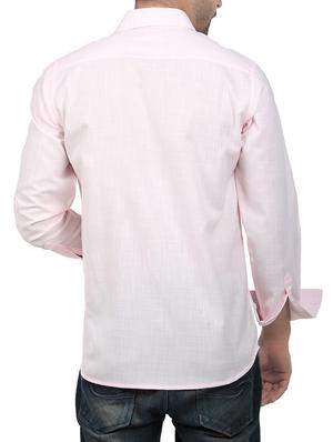 pink cotton blend casual shirt - 10437843 - Standard Image - 3
