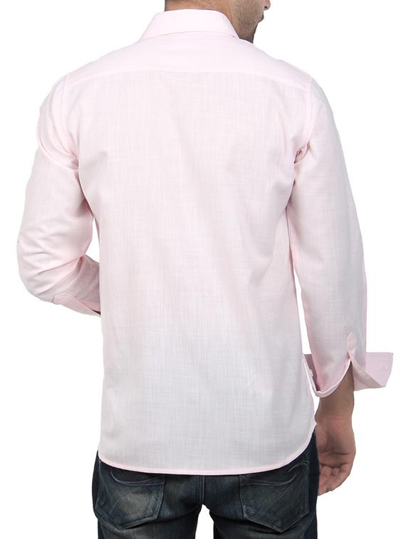 pink cotton blend casual shirt - 10437843 - Zoom Image - 3