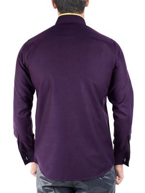 purple cotton casual shirt - 10437857 - Standard Image - 3