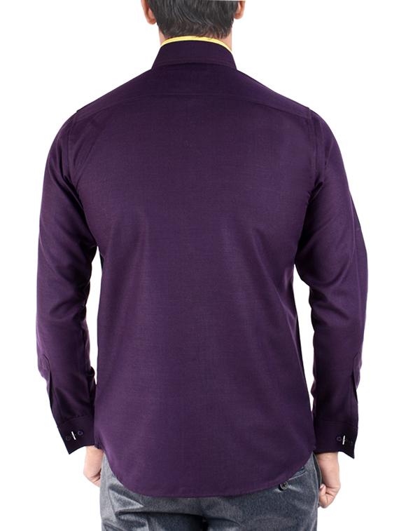purple cotton casual shirt - 10437857 - Zoom Image - 3