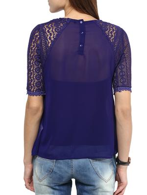 lace panel solid top - 10438488 - Standard Image - 3