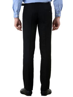 black cotton flat front formal trouser - 10439547 - Standard Image - 3