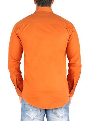 orange cotton casual shirt - 10449244 - Standard Image - 3