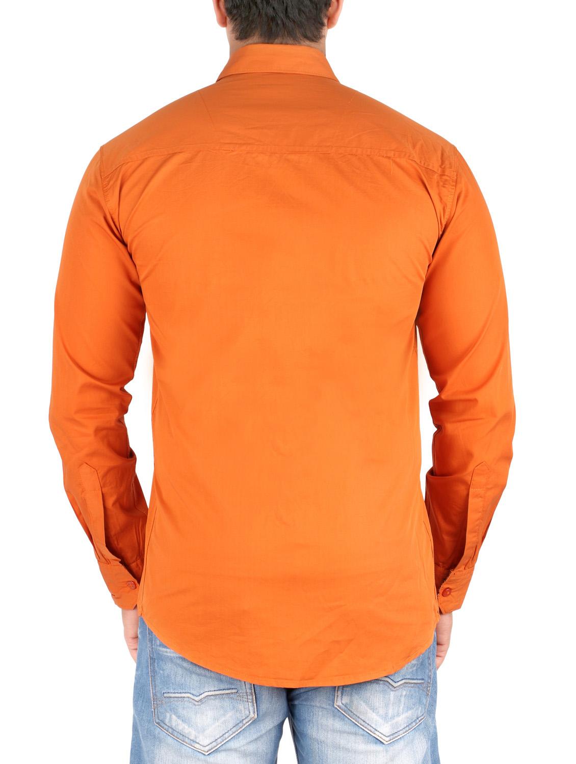 orange cotton casual shirt - 10449244 - Zoom Image - 3