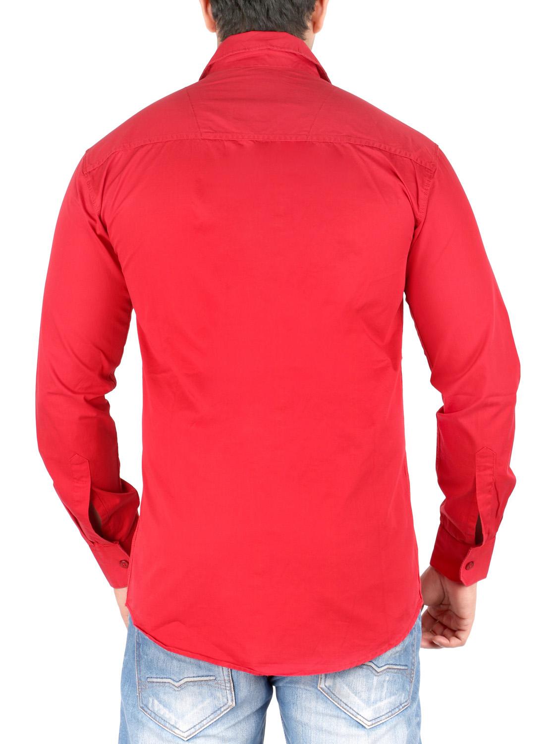 red cotton casual shirt - 10449245 - Zoom Image - 3