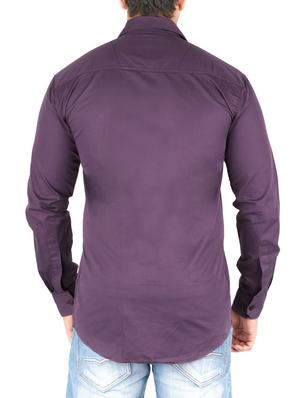 purple cotton casual shirt - 10449247 - Standard Image - 3