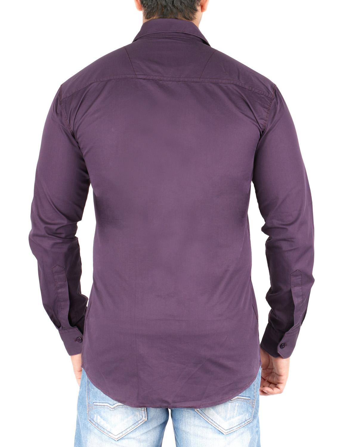 purple cotton casual shirt - 10449247 - Zoom Image - 3