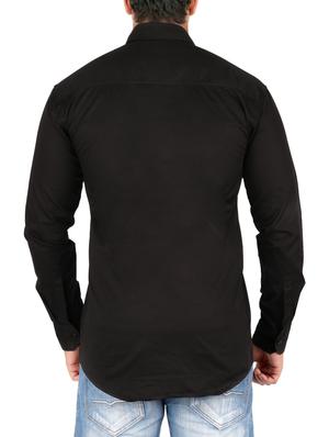 black cotton casual shirt - 10449248 - Standard Image - 3