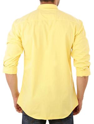 yellow cotton casual shirt - 10454767 - Standard Image - 3