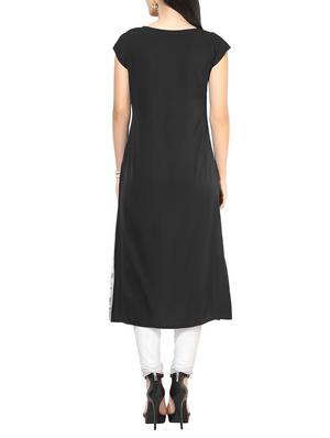 white faux crepe kurta - 10457502 - Standard Image - 3