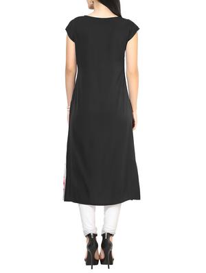ziyaa white color boat neck faux crepe kurta - 10457504 - Standard Image - 3