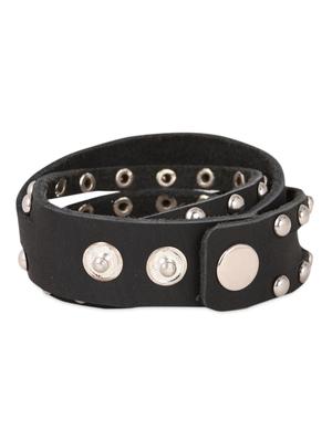 black studded leather wrist band - 1048207 - Standard Image - 3