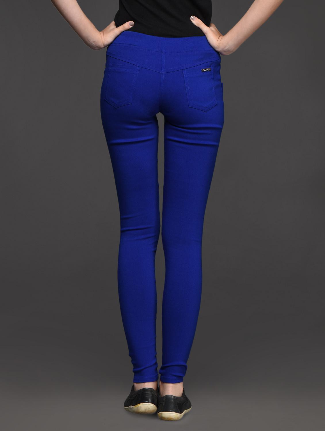 plain cotton blend jeggings - 1050657 - Zoom Image - 3