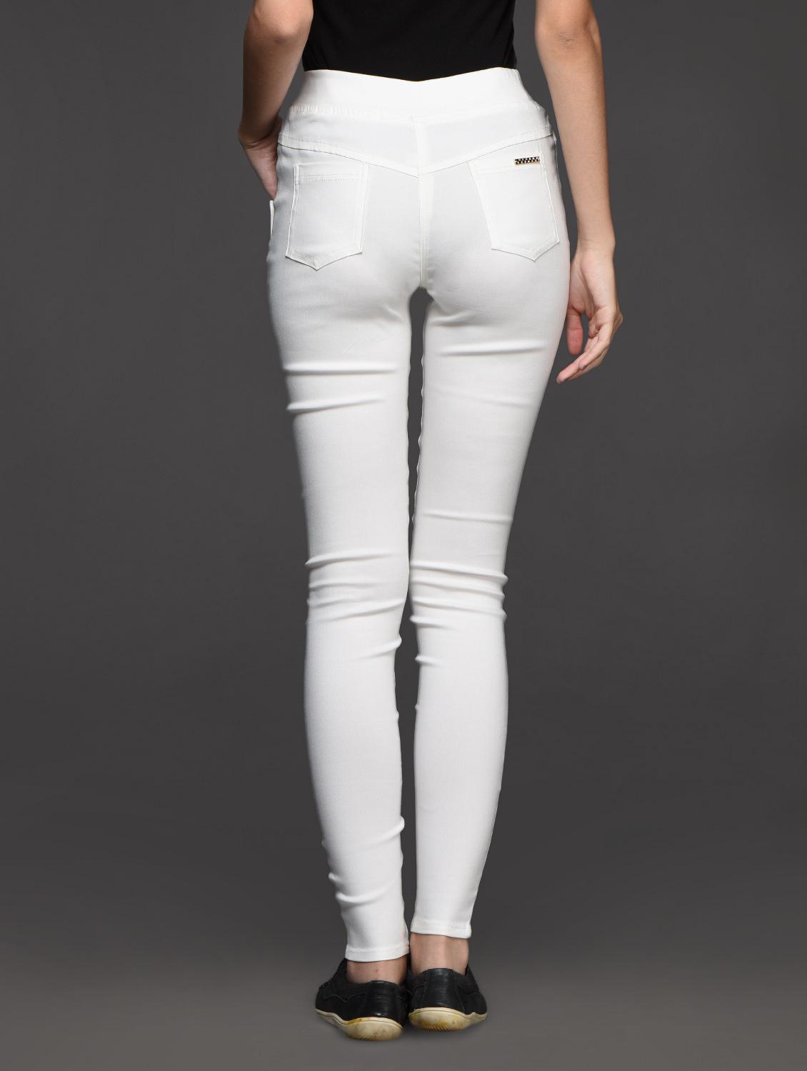 plain cotton blend jeggings - 1050668 - Zoom Image - 3