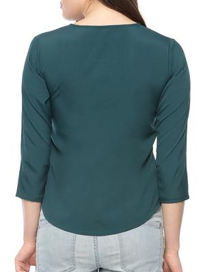 green poly crepe top - 10528196 - Standard Image - 3