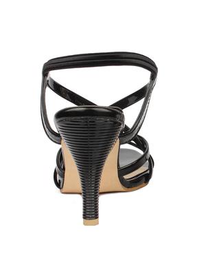 black synthetic back strap sandals - 10539644 - Standard Image - 3