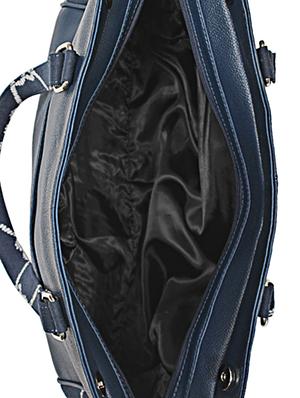 blue printed leatherette handbag - 1054362 - Standard Image - 3