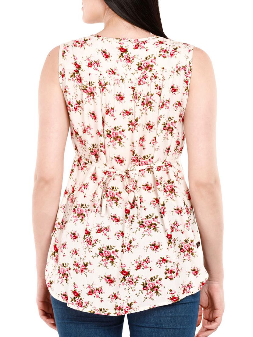 off white viscose top - 10551031 - Zoom Image - 3
