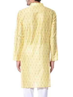 golden dupion block print kurta - 10551784 - Standard Image - 3