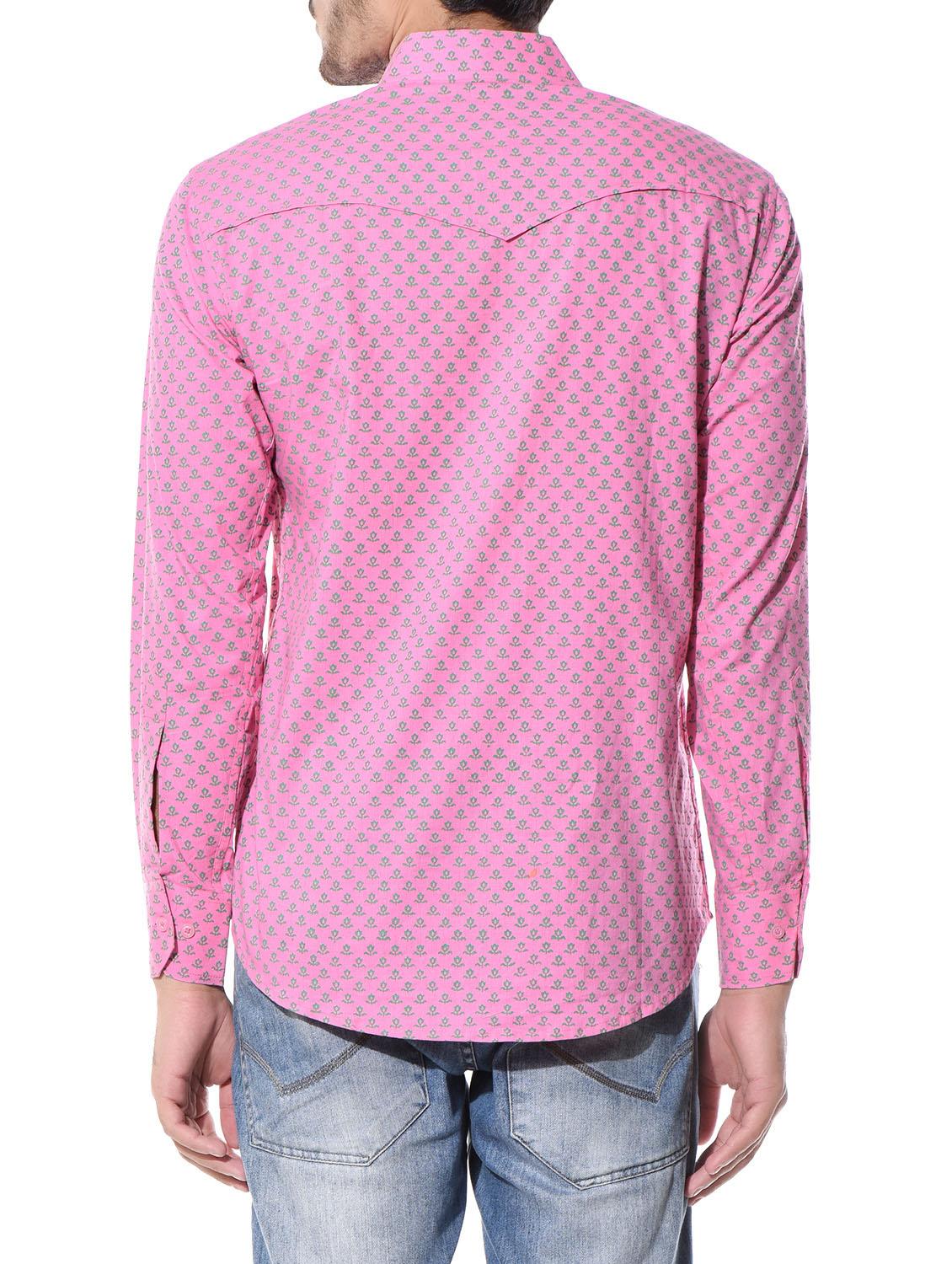 pink printed cotton silk casual shirt - 10551821 - Zoom Image - 3