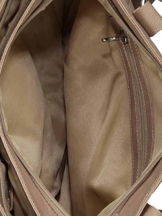 beige plain solid leatherette shoulder bag - 1055685 - Zoom Image - 3