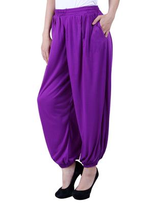 purple & black viscose harem pants - 10571572 - Standard Image - 3