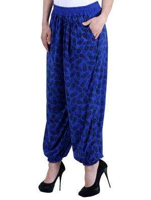 blue & purple viscose harem pants - 10571585 - Standard Image - 6