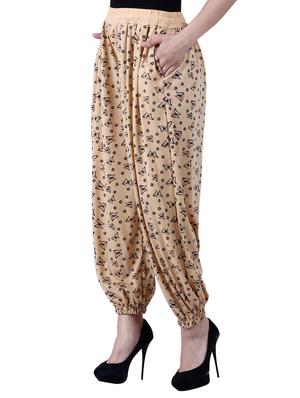 green & beige viscose harem pants - 10571588 - Standard Image - 6