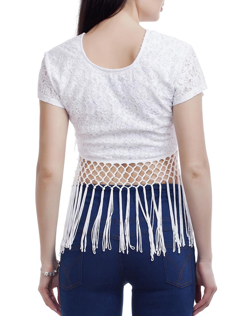 fringe lace trim detail tops - 10578301 - Zoom Image - 3